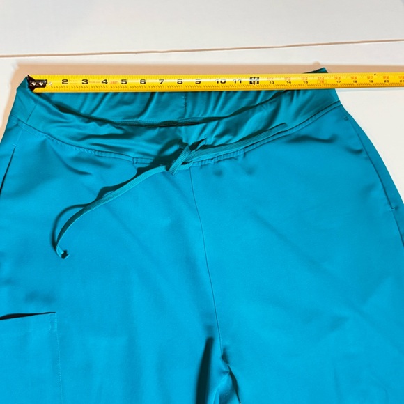 Mandala Teal Scrub Pants XL Pull On Stretch Athleisure Workwear - Picture 4 of 9